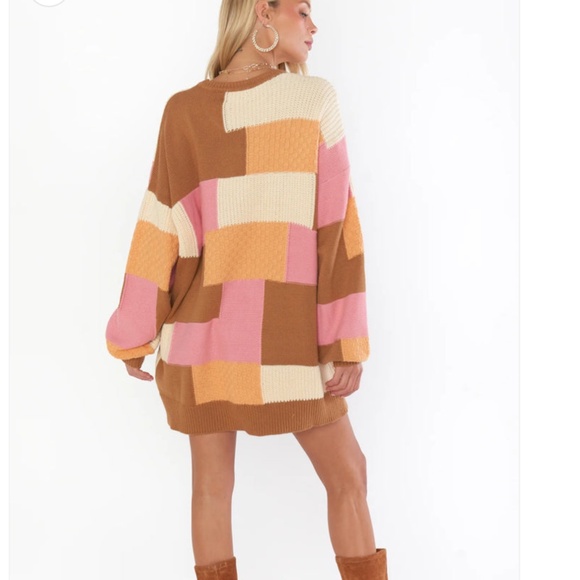 Last One Show Me Your MuMu Ember Tunic Sweater in Uneven Patchwork Knit various - Picture 6 of 9